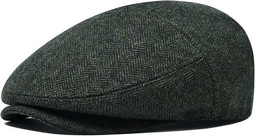 JANGOUL Sombrero irlandés de la hiedra del tweed de la espina de espiga de espiga de los hombres