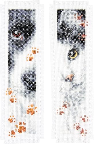 Vervaco 0155651 - Juego de 2 marcapáginas (algodón, algodón, 2.4 x 7.9 x 0.4 in), color blanco