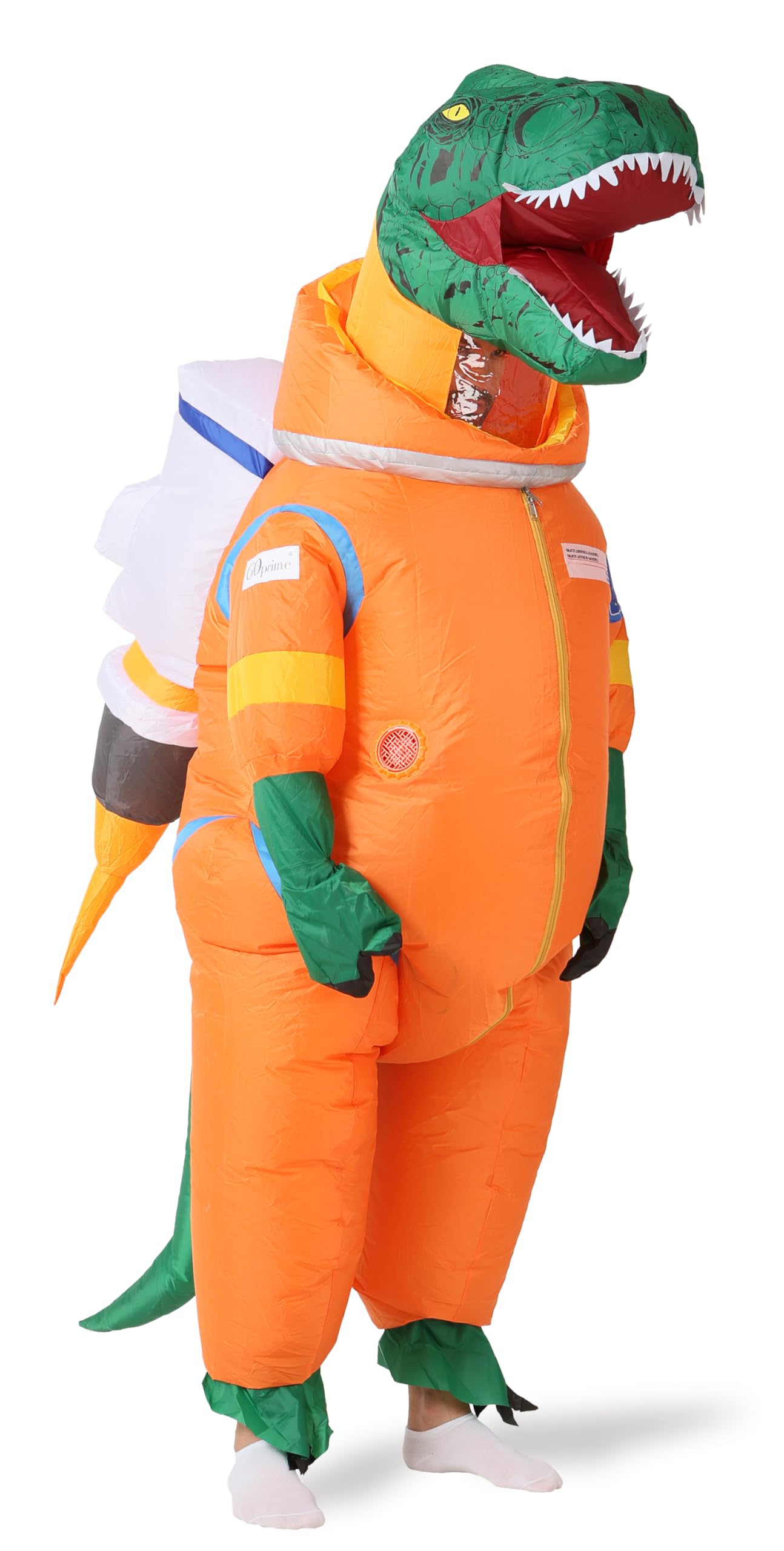 GOPRIME Disfraz inflable de astronauta de dinosaurio, traje espacial T Rex, talla para adulto