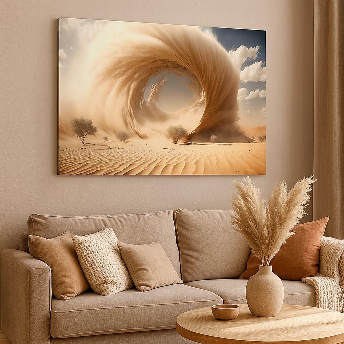 ARTTOR Bilder auf Leinwand 120x80cm Wandbild Landschaften - 5710 | Sand Wüste UND Groß XXL Wanddekoration Wohnzimmer Schlafzimmer Küche Wanddeko Wand Kunstdruck Wandkunst Wall Decor ARTTOR