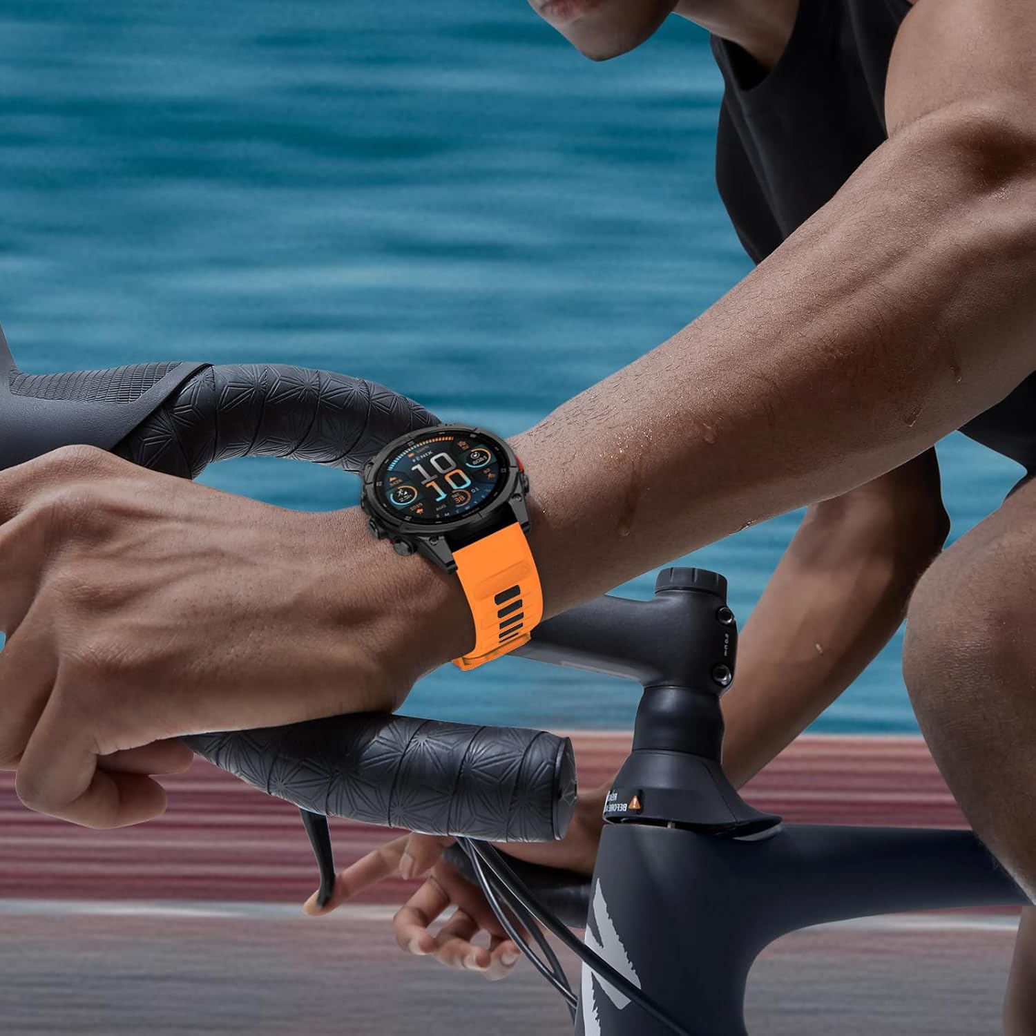 22mm Silicone Watchband Compatible with Garmin Tactix 8/Fenix 8 AMOLED 47mm/7 Pro/7/6 Pro/6/5 Plus/5, QuickFit Straps for Garmin Fenix E/Forerunner 965/955/945/Descent G2/G1 Solar - Image 5