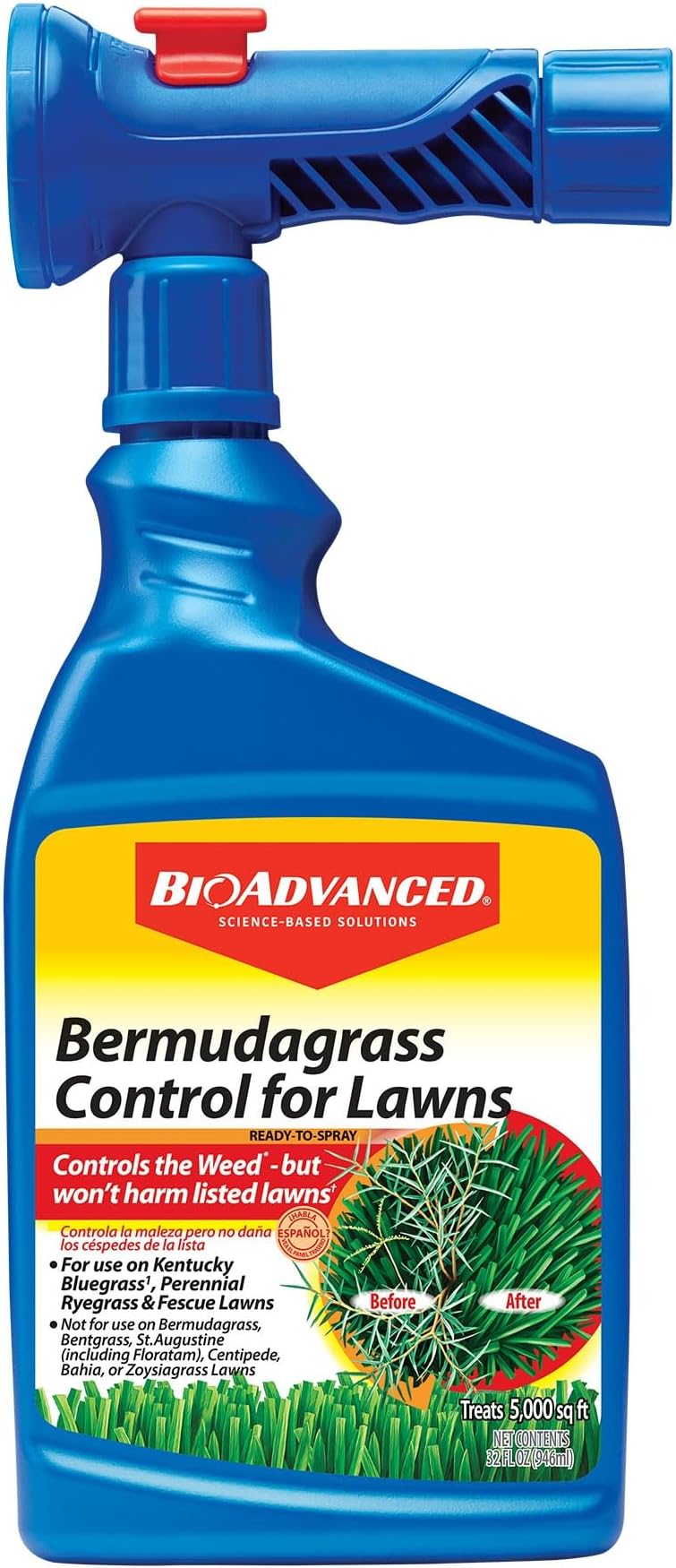 BioAdvanced Bermudagrass Control for Lawns, Ready-to-Spray, 32 oz, 5,000 Sq Ft