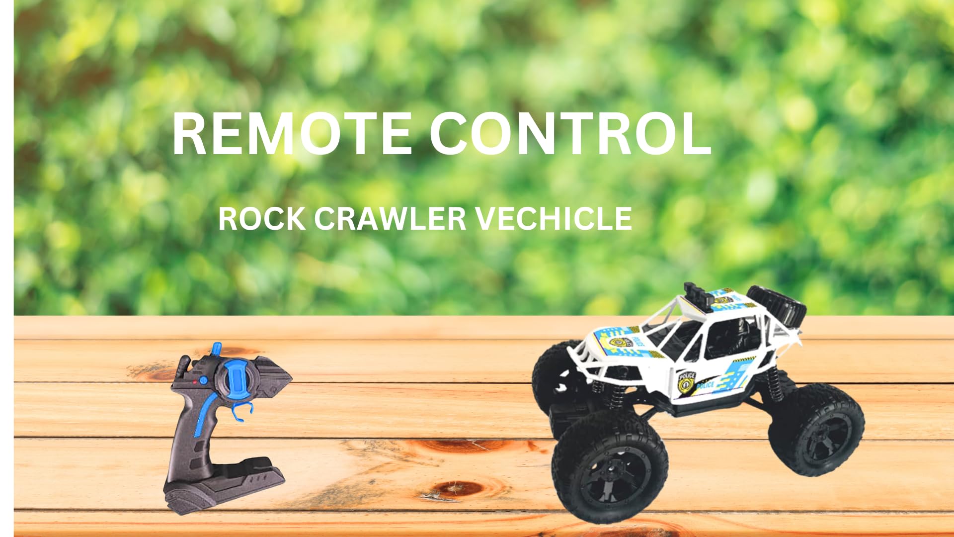 KRIREEN Police Remote Control Rock Crawler 2 WD High Speed Rechargeable Off-Road Monster Truck 2.4GHz Big Wheel RC Cars High Speed Motor Car for Kids, Pack of 1 Set, (Multi-Colored) 1
