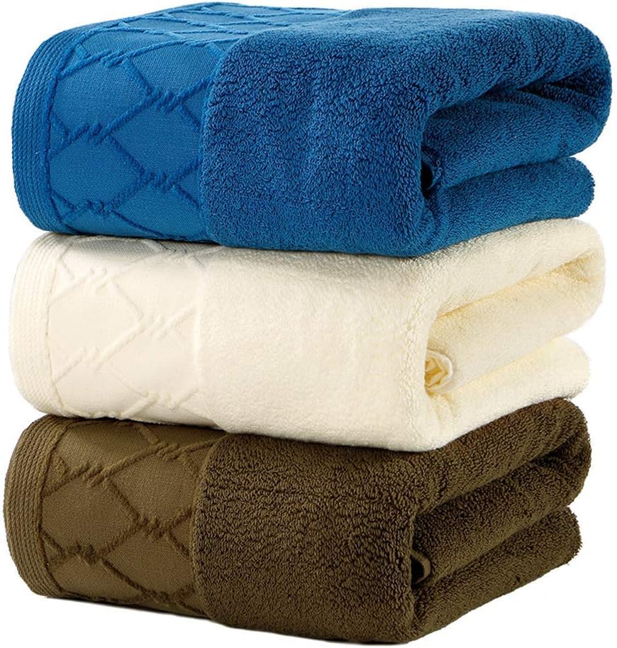 SBTXHJWCGLD Adult Bath Towel Thickened 70 * 140 Cm, 100% Cotton Highly Absorbent Quick Dry Sauna Spa Bath Sheet Set of 2, for Swim Pool Yoga Travel White