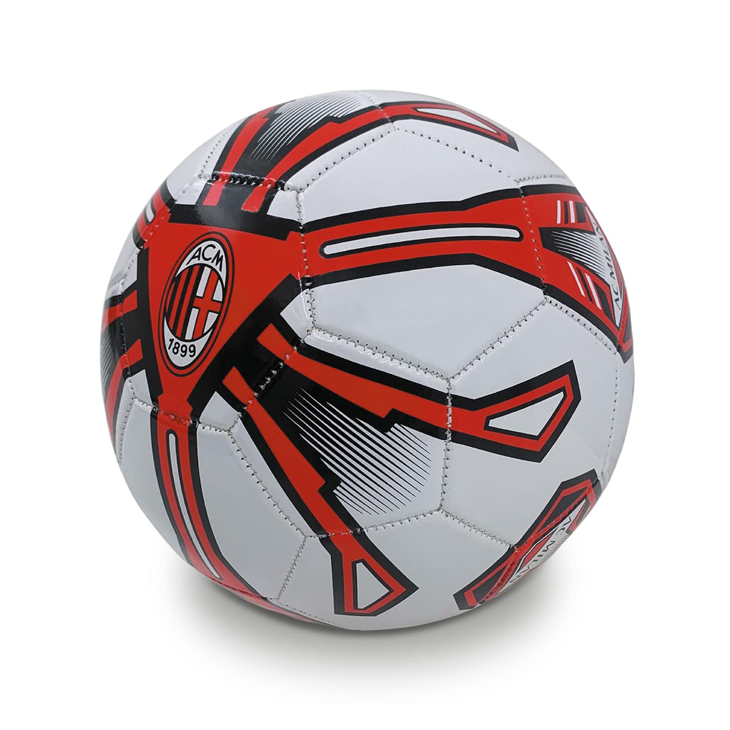 Mondo Toys - Pallone da Calcio Cucito A.C. MILAN - Prodotto Ufficiale - misura 5 - 300 g - colore Rosso Nero - 13449