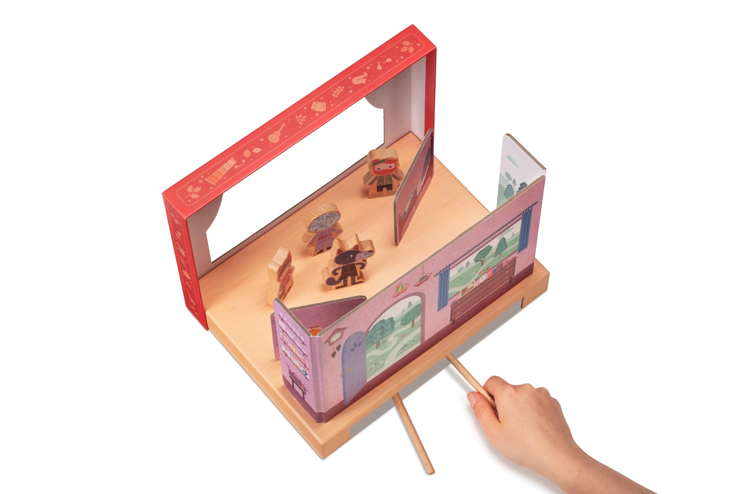 LILLIPUTIENS - Teatro Magnetico - Gioco interattivo sul Tema di Cappuccetto Rosso - Favorisce l’immaginazione, la motricità fine e Le capacità Narrative - Giocattolo in Legno - 83406