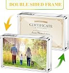 Boxalls 5x7 Inches Acrylic Picture Frame, Double Sided Clear Frameless Photo Frame with Magnetic Desktop Transparent