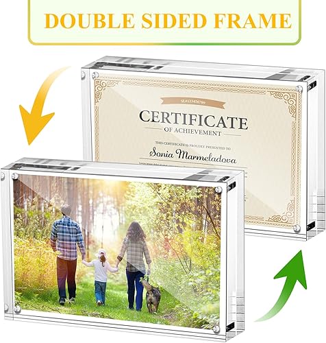 Miniatura 3 de Boxalls Marcos de fotos acrílicos de 6 x 8 pulgadas, paquete de 5, marcos de fotos transparentes sin marco de 6 x 8 pulgadas con magnético, marco de