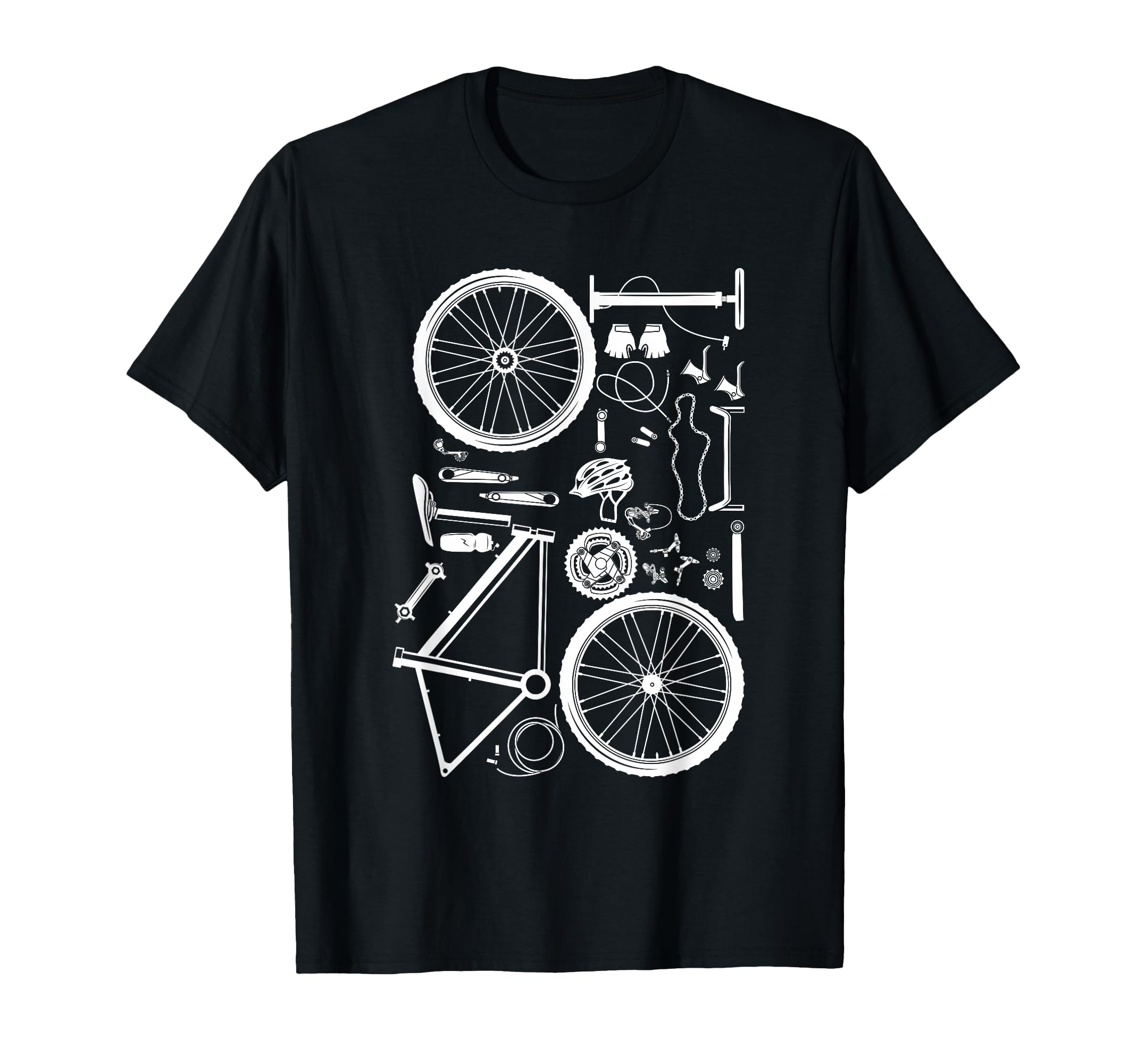 Bike Parts - Downhill Rider Mountainbike MTB Cycling T-Shirt Small