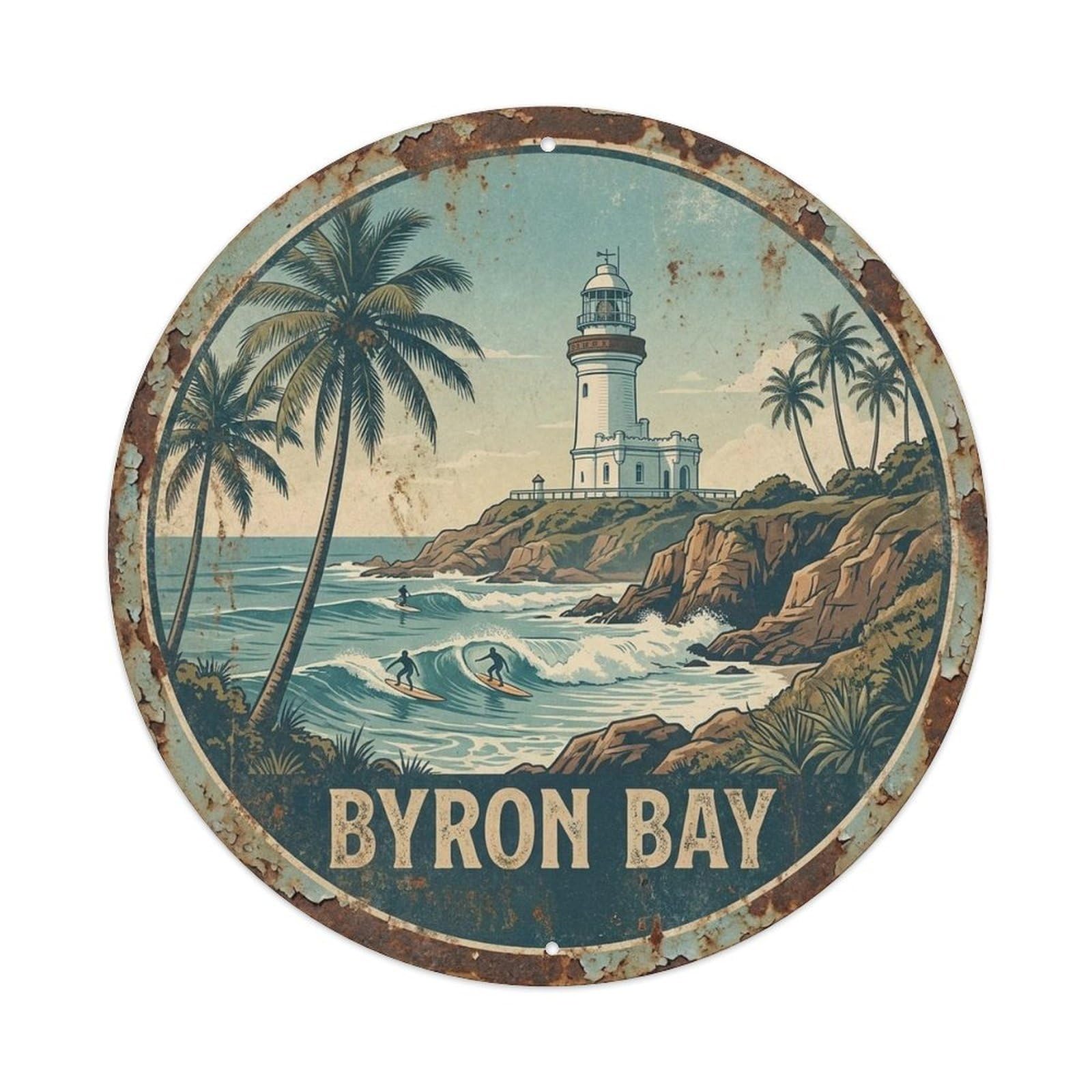 Byron Bay Australia Retro Island Travel Landmark Metal Tin Sign