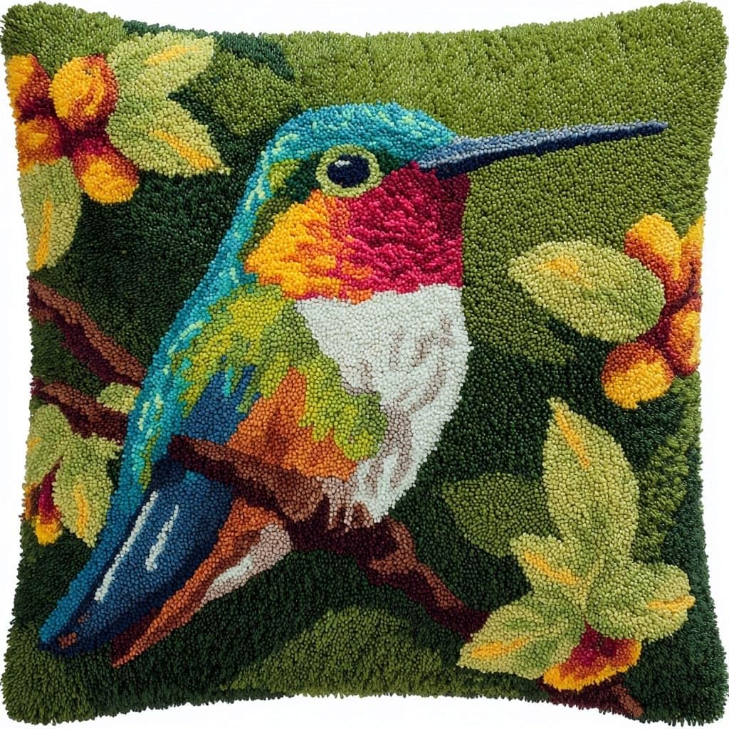 Henypt Latch Hook Cushion Kits, Bird