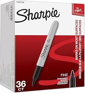 Permanent Markers, Black Permanent Marker Set，Office Supplies for School, Home .Fine Point, Black, 36 Count