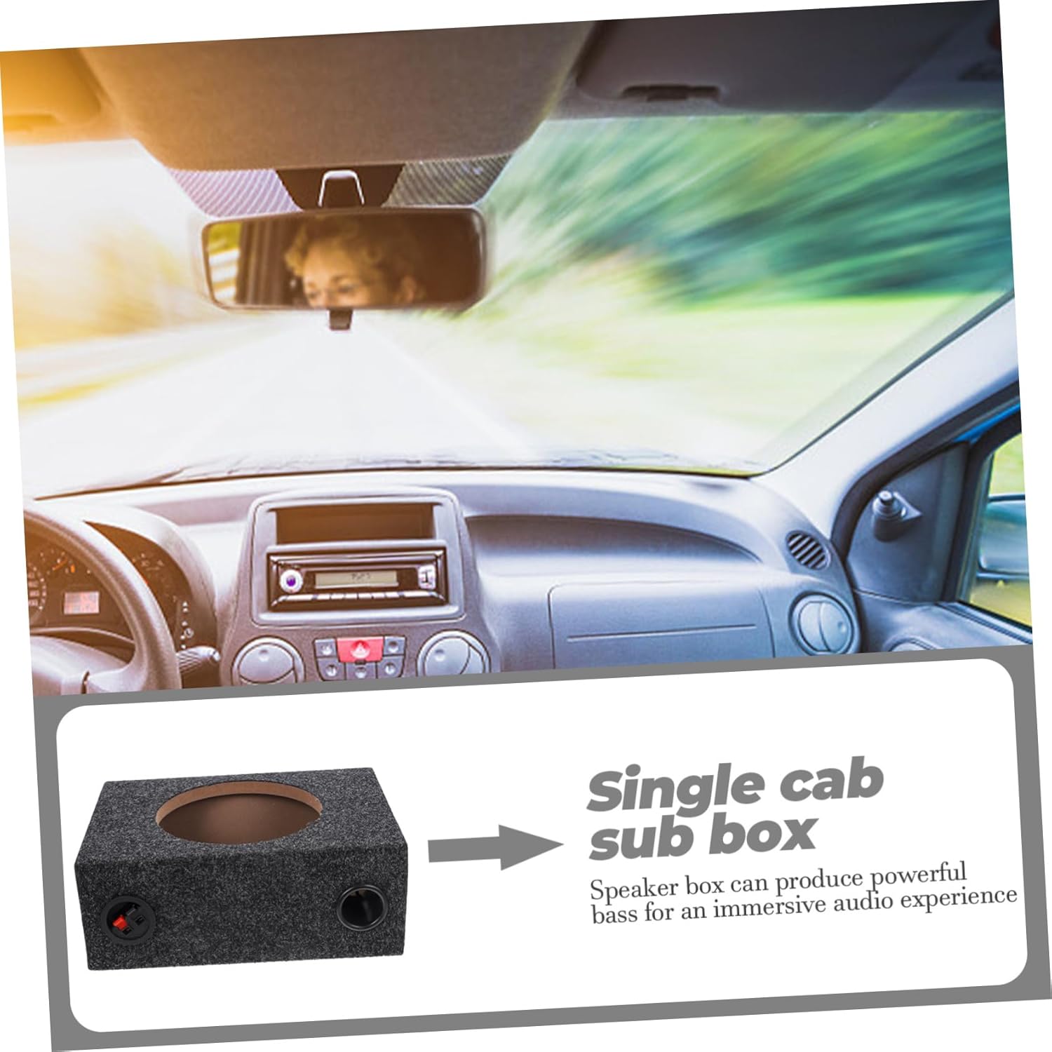 Gadpiparty Car Subwoofer Enclosure Single Cab Sealed Carpeted Subwoofer Box Lightweight DIY Upgrade for Enhanced Car Audio Performance