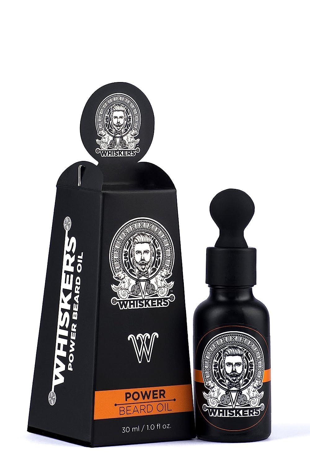 Whiskers Power Beard Moustache Growth Oil 30ml with Argan Jojoba Oil Vitamin E Beard Growth Accelerator