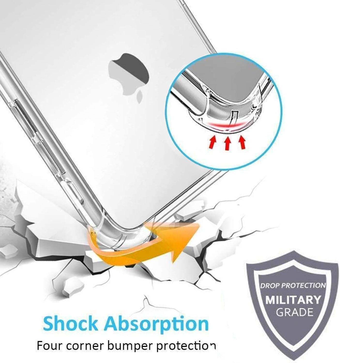 CNPGD Compatible with iPhone Shockproof Case (Crystal Clear, iPhone 7 Plus/8 Plus)