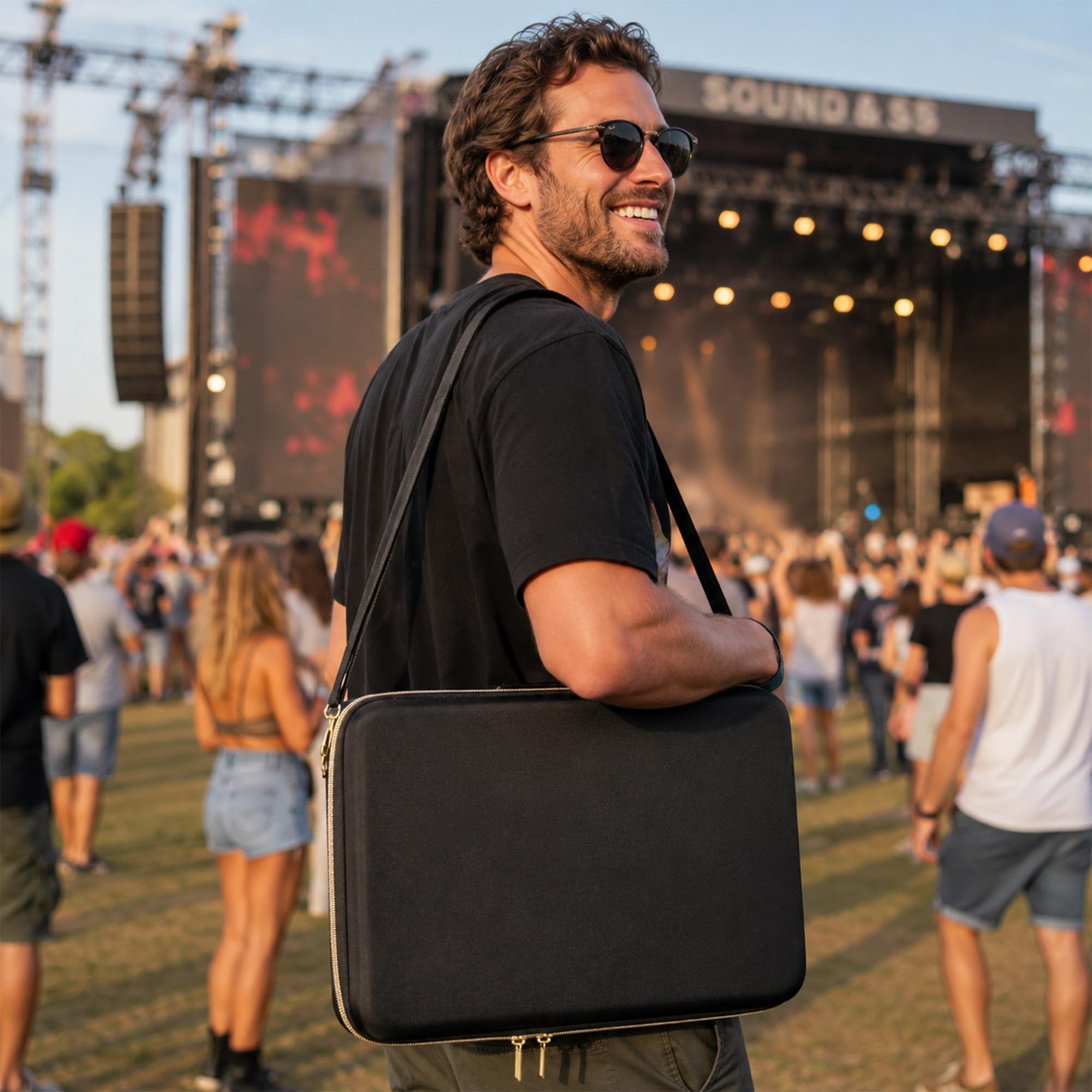 Musiin Custodia per controller tastiera MIDI di alta qualità, compatibile con Akai Mini IV, Arturia MiniLab 3, MiniLab MkII, sintetizzatore a 25 tasti, custodia protettiva portatile con tracolla (Gold
