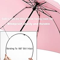 Vista 44 de LANBRELLA Paraguas plegable inverso compacto paraguas de viaje a prueba de viento automático Negro