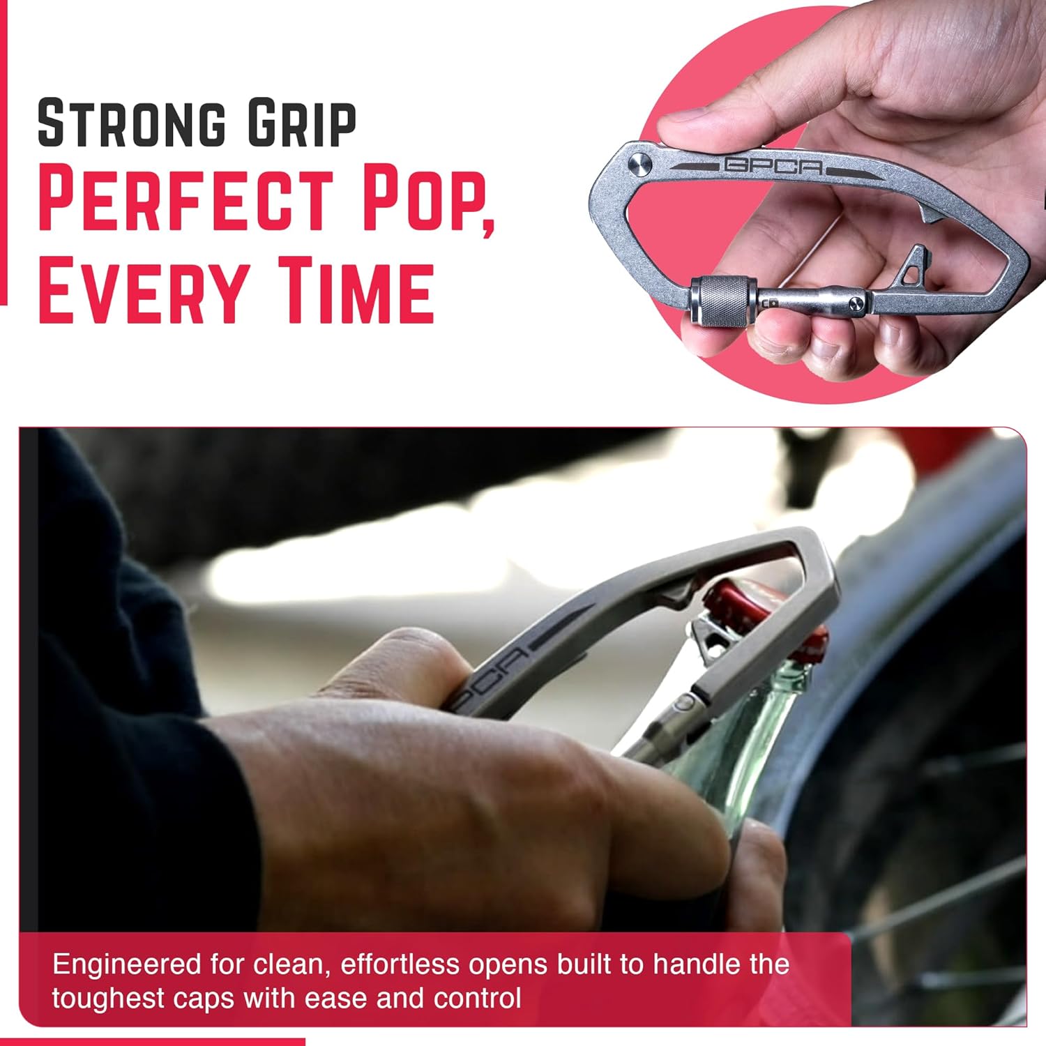 GPCA Carabiner Multitool - Carabiner Heavy Duty Key Clip for Keys, Bottle Opener, Screwdriver, Box Cutter, Ruler, Keychain Clip, Keychain Organizer, EDC Gear for Camping & Hiking - Gifts for Men
