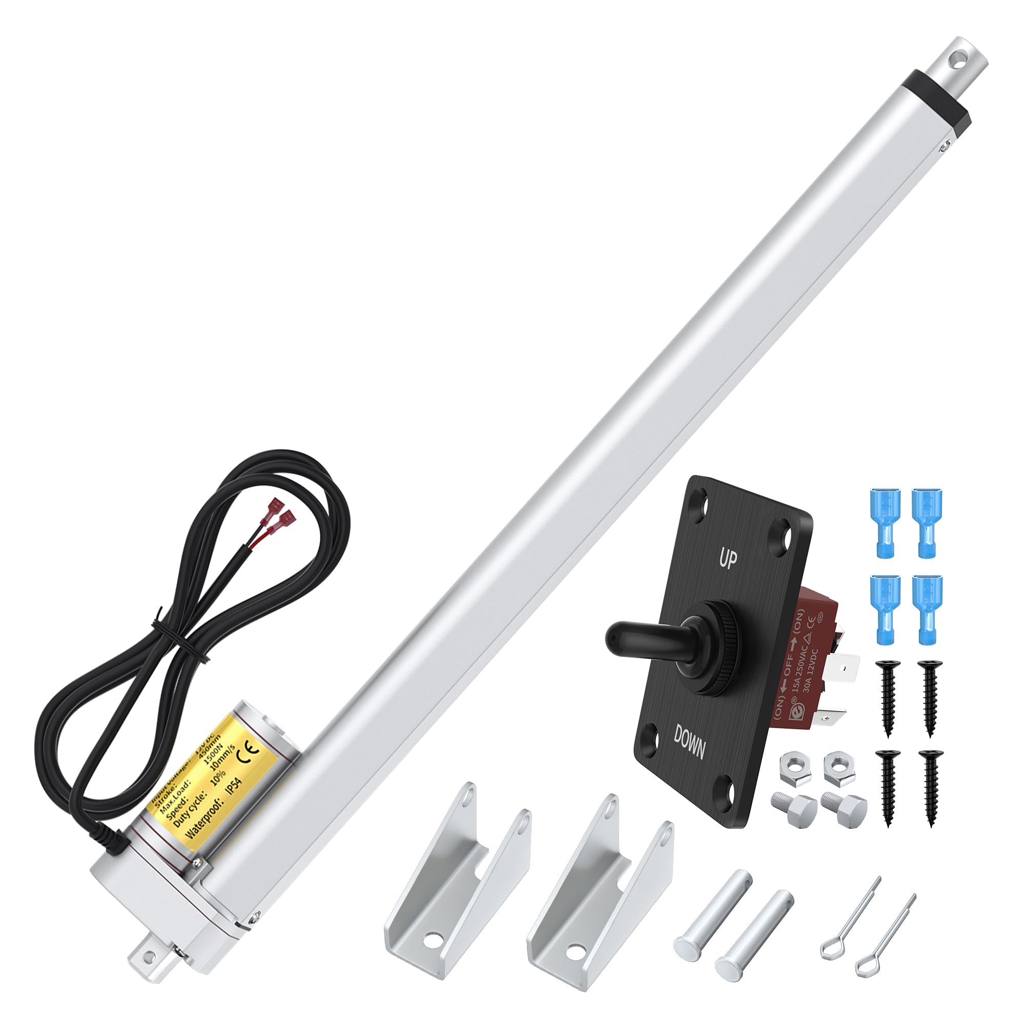 RVMARINEPAT 8 Inch 12v Linear Actuator, 330lb Thrust, High Speed 10mm/s Heavy Duty Linear Motion Actuator 12V with Manual Controller for Industrial Use — Amazon image 10