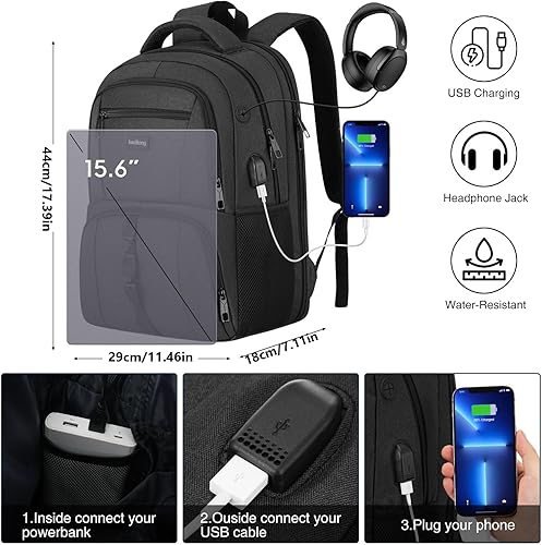 Miniatura 7 de Mochila para computadora portátil para hombres y mujeres, bolsa de computadora para la escuela universitaria, bolsa de computadora de regalo para