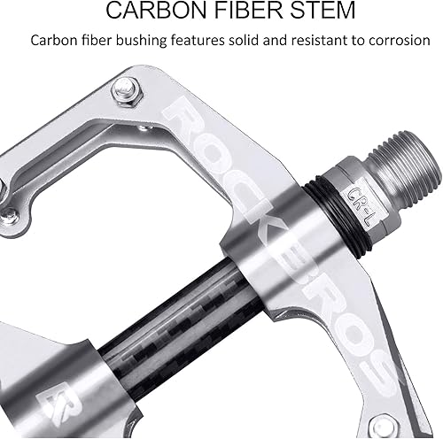 Miniatura 3 de Rock BROS Pedales de bicicleta de montaña Pedales planos 916 Pedales de bicicleta de carretera ligeros Pedales de bicicleta de carretera de fibra de