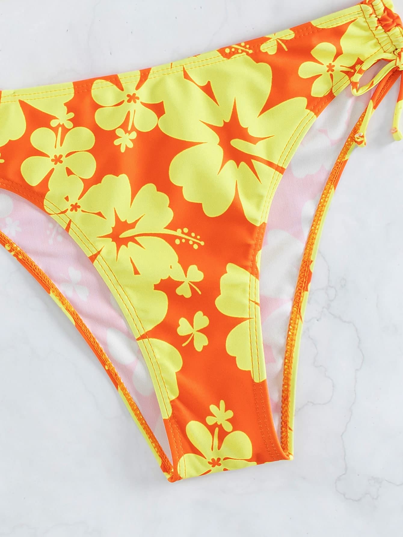 Floerns Bikini da donna 2 pezzi stampa floreale Halter Tie Back Crop Top e pantaloni