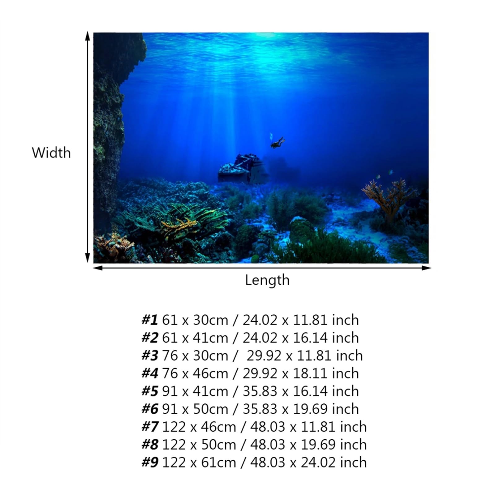 Aquarium Hintergrund Regenwald Aquarium Hintergrund Poster Aquarium Reptil Box PVC 3D Unterwasser Welt Landschaft Bild Dekor Hintergrund Tapete(122x46cm)