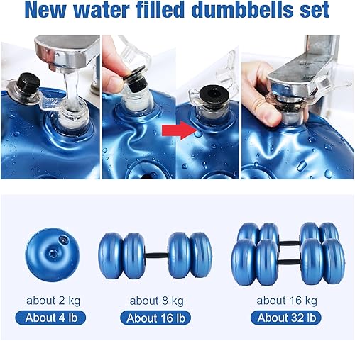 Miniatura 2 de Water Filled Dumbbells Set - Water Filled Weights - Portable Travel Weights - Weights Adjustable Dumbbells