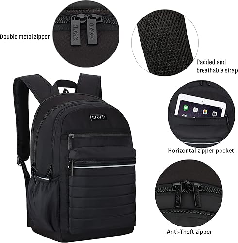 Miniatura 5 de KEOFID Mochila de viaje antirrobo para hombres y mujeres, moda para mujeres, mochila informal para la universidad, Negro -, X-Grande, Mochila de moda