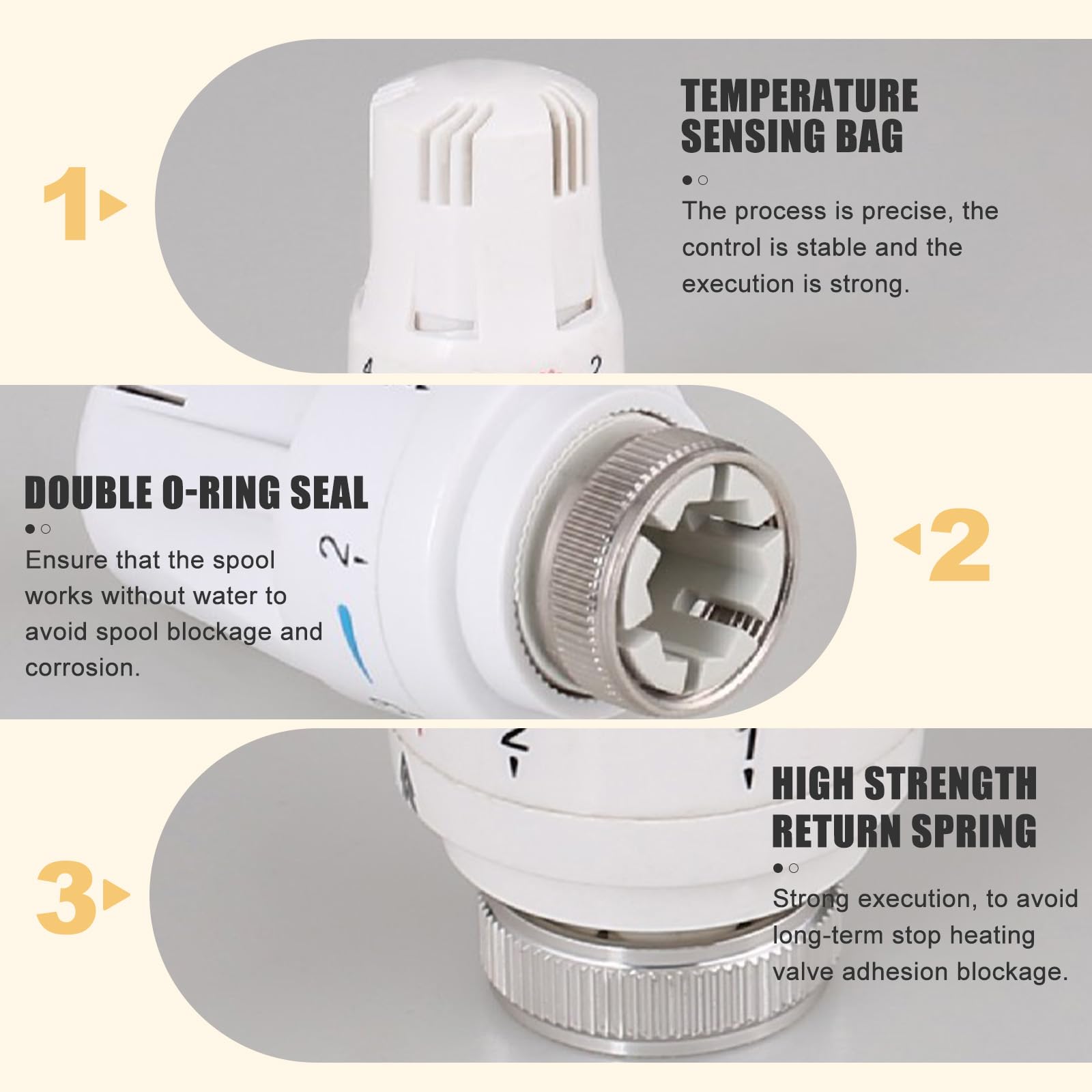 Lot De 2 Cache-valves Thermostatiques M30 X 1,5 - Plastique Blanc - Compatible Radiateurs - Installation Facile