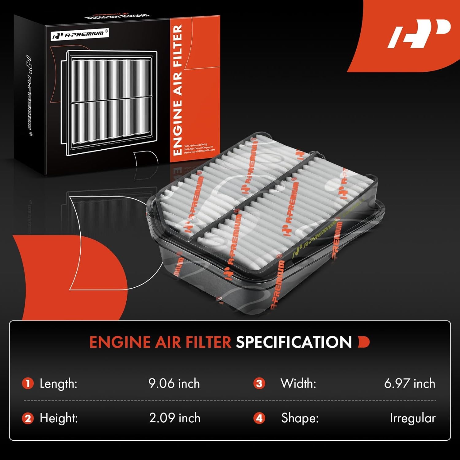 A-Premium 2-PC Engine Air Filter Compatible with Suzuki Grand Vitara 2006 2007 2008, Replace# 1378065J00