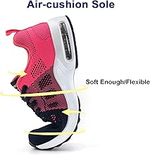 Zapatillas Running Mujer Zapatillas Deportivas Zapatos Correr Deporte Colchón de Aire Antideslizantes Gimnasio Transpirable Mesh Negro Azul Rosa Morado Rojo EU36-EU431