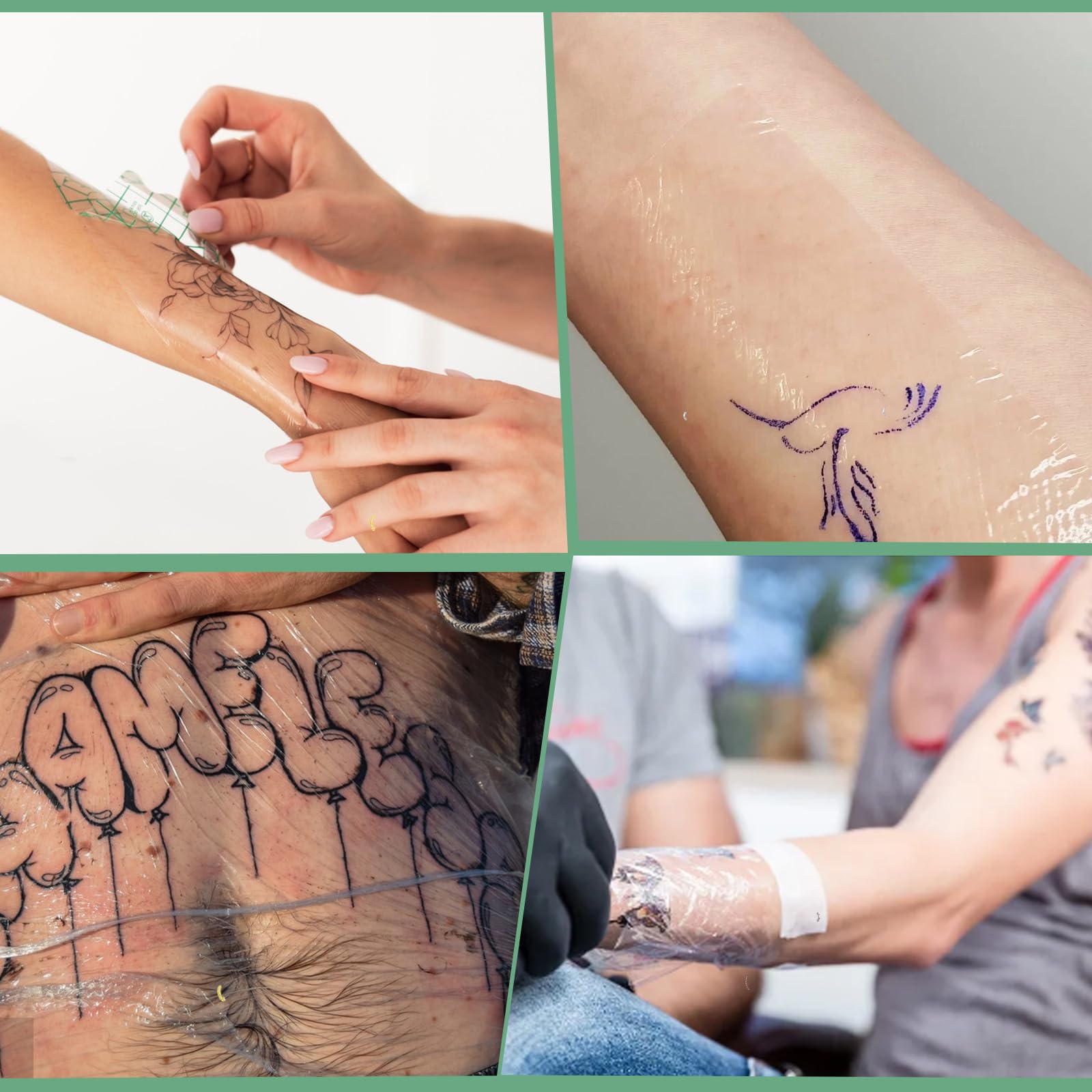 Venda Impermeable para Tatuajes (2 Rollos, 15cm x 2m) - Protector Transparente Segunda Piel para Cuidado de Tatuajes, Natación y Uso Diario
