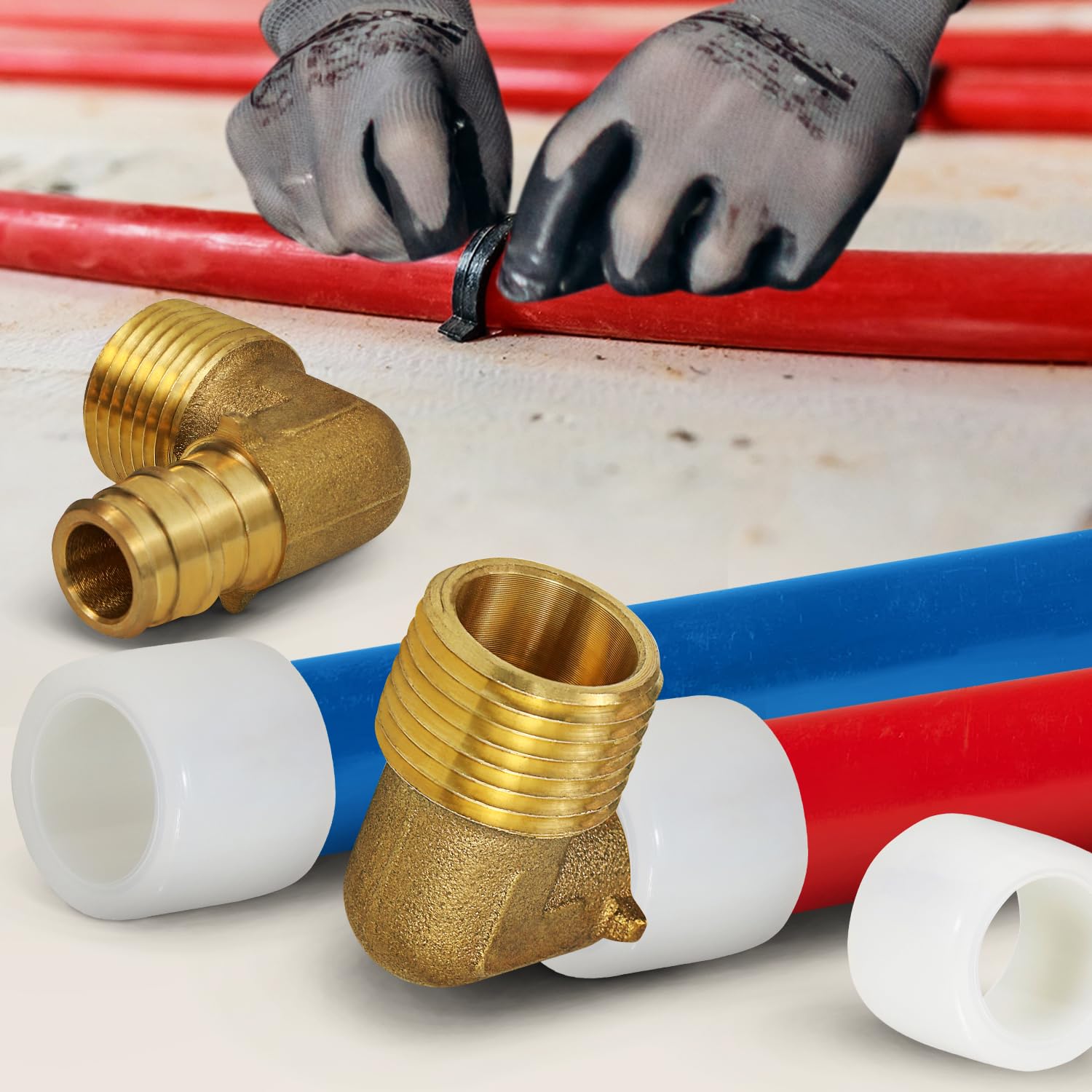 Codo roscado de 90 grados Pex-A, expansión de 3/4 pulgadas Pex x 1 pulgada adaptador de codo MIP, adaptador F1960 de latón sin plomo para uso en conexión de tubo Pex-A (paquete de 5)