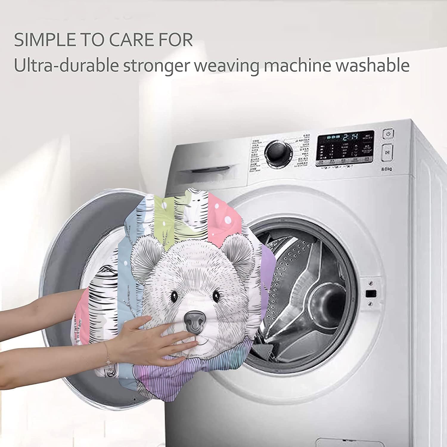 Trapunta Letto Matrimoniale 4 Stagioni Piumone per Bambini, Cartone Animato Panda Leggero Betulla Strisce Set di Biancheria da Letto 200x200cm con 2 Federe,Piumino Lavabile In Lavatrice
