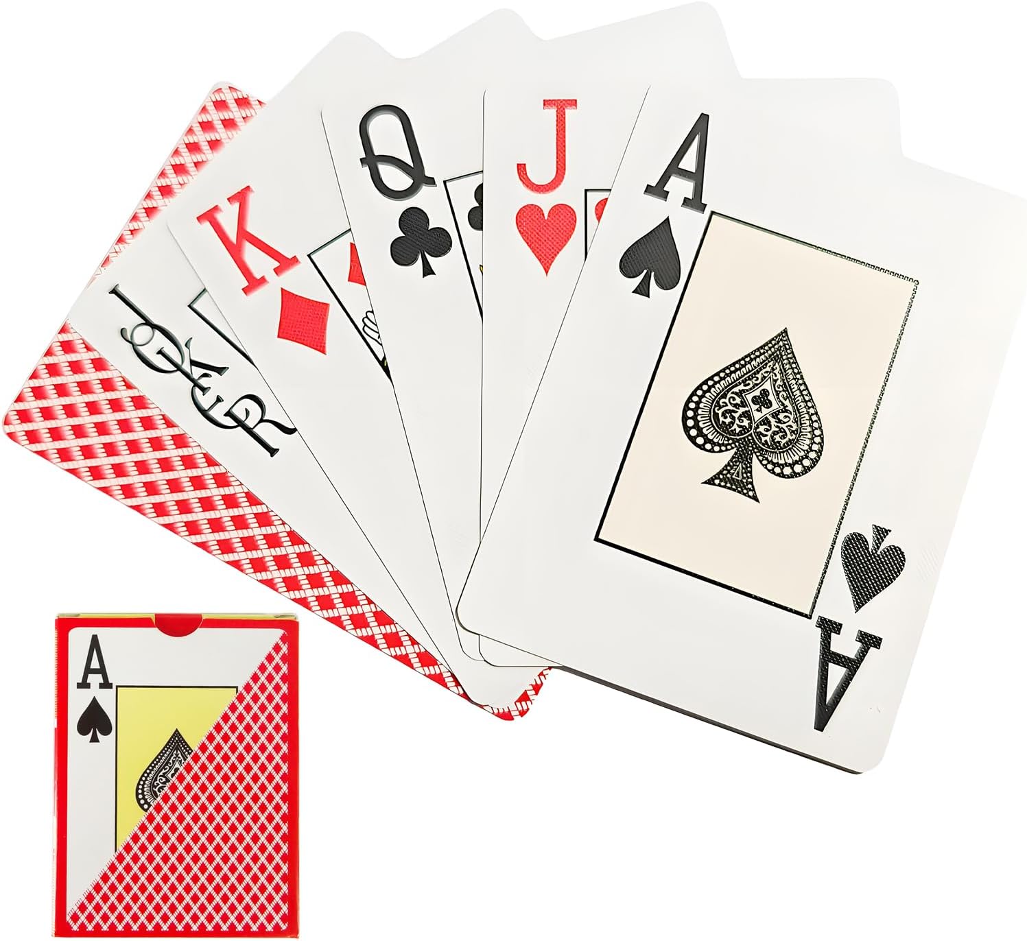 KEAIDUO Professional Waterproof Playing Cards Plastic 100% | High Capacity Texas Holdem Poker Cards | 54pcs Including 2 Jokers Red Backs