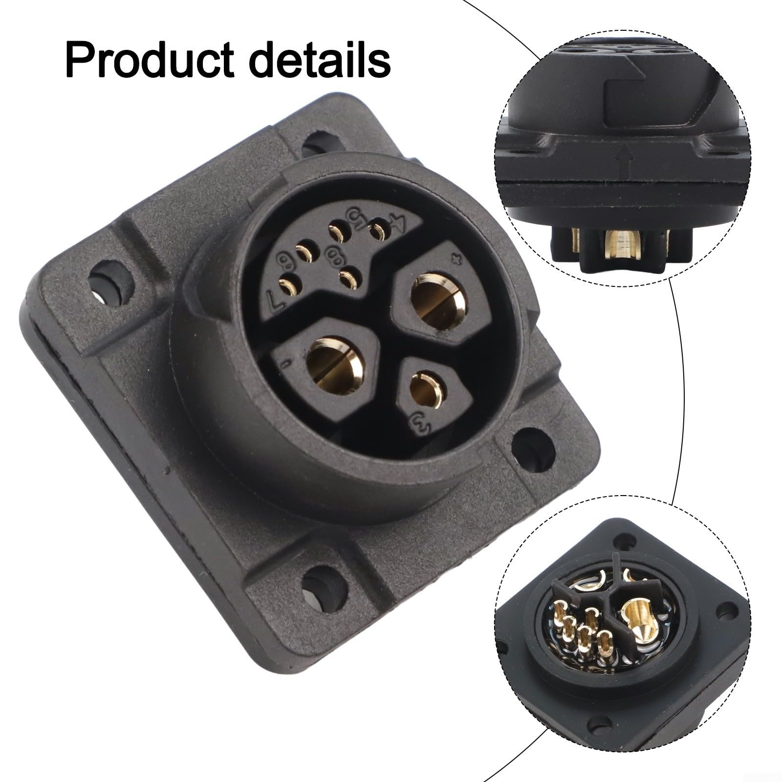 IP67 männlicher weiblicher 8-poliger Energiespeicher-Stecker, 500 V, 50 A, Hochstrom, wasserdicht, Kabelverbinder für Industrieanlagen und neue Energiebatterie-Anwendungen (Buchse)