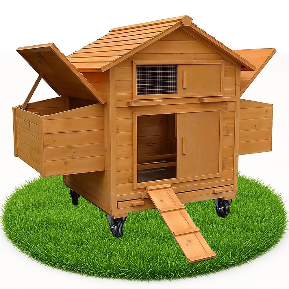 rollbarer gallinero/Nido De Aves Establo Incluye 2 cajas y Rampa