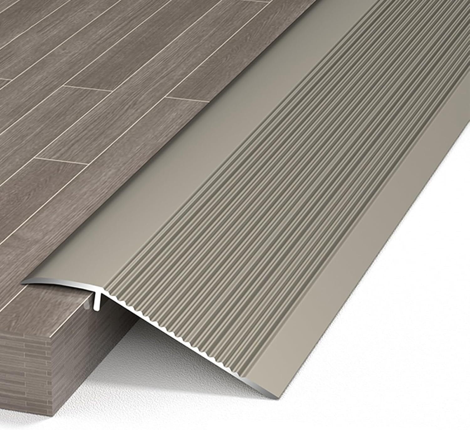 Threshold Bar, Multi-Level Threshold Bar, 10cm Wide Floor Transition Strip, Aluminum Door Threshold to Join Floor Gaps, Level Adjustment Threshold Bar-Champagne||L 0.9m