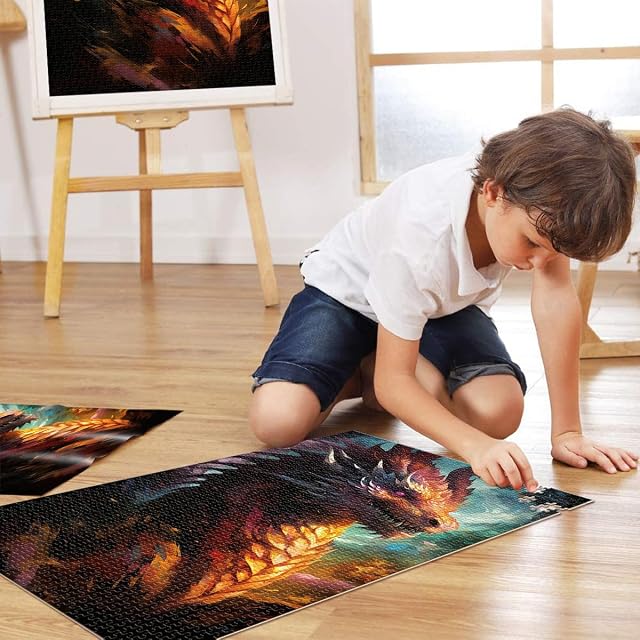 Foto 4 de 6 de Puzzle de 1000 Piezas para Adultos Obra de Arte del dragón Entrena tu Cerebro y Tus Manos Cada Pieza es…