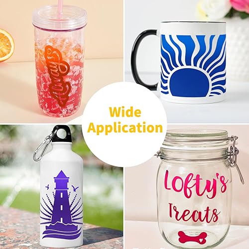 Miniatura 6 de Lya Vinyl Vinilo adhesivo permanente de oro rosa, rollo de vinilo metálico mate de 12 pulgadas x 12 pies para decoración del hogar, taza, taza,