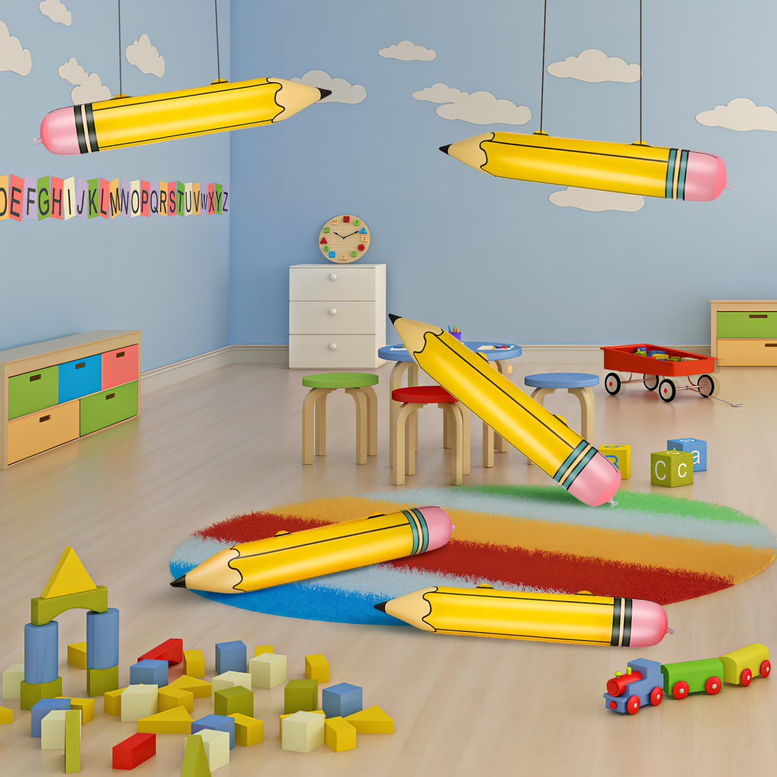 12 Pezzi Matita Gonfiabile Grande Pvc Decorazioni Scuola per Aula