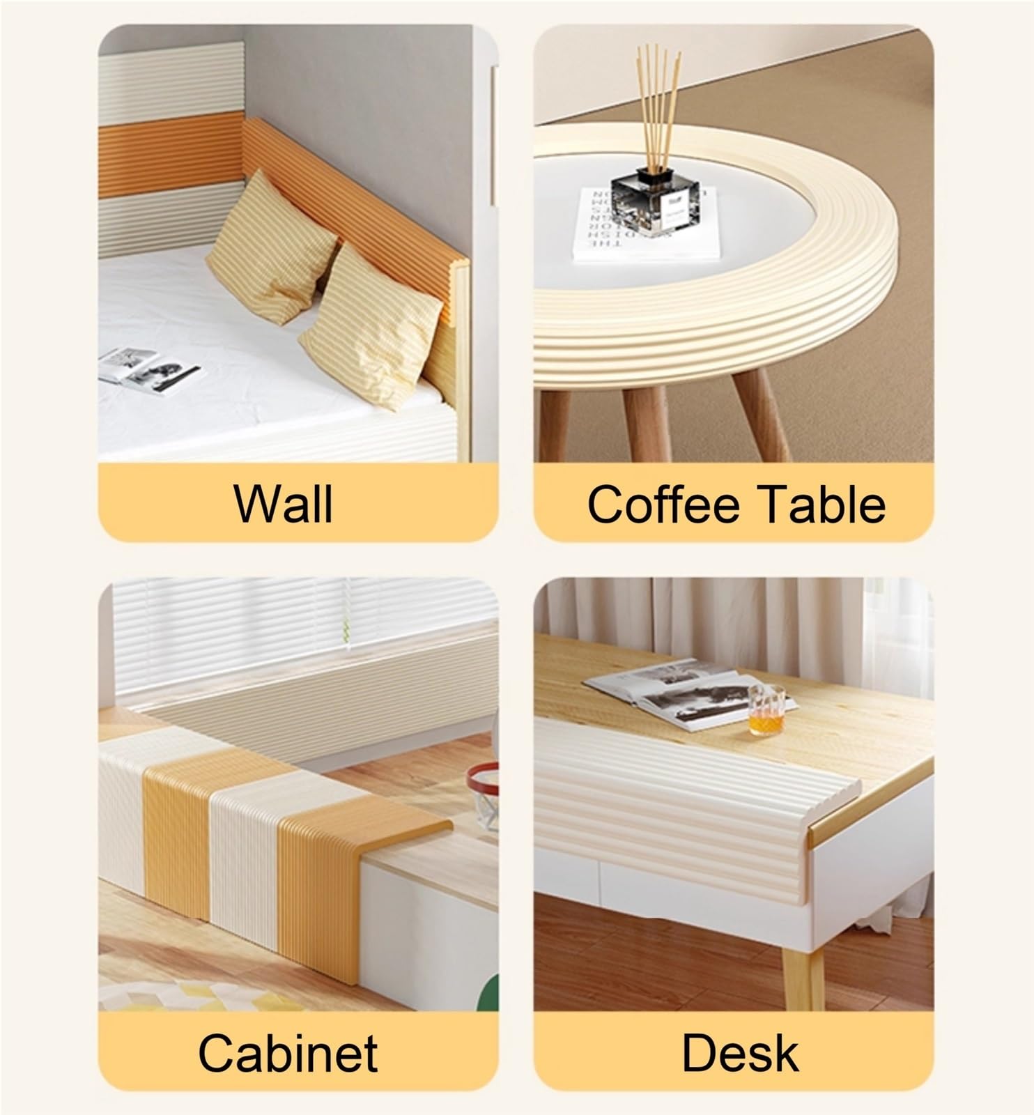 Elbstklebende Wandschutz Polster, Einfach zu Montieren, Schlagfest mit Schaum Material für Kopfteil, Wohnzimmer und Schlafzimmer Dekor(Off-White,W 60 x L 200 cm)