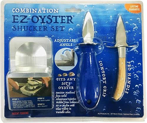 Miniatura 5 de La herramienta EZ-Oyster Shucking con diseño de ángulo variable, compatible con todos los diversos tamaños de ostras, hecha de aluminio macizo.