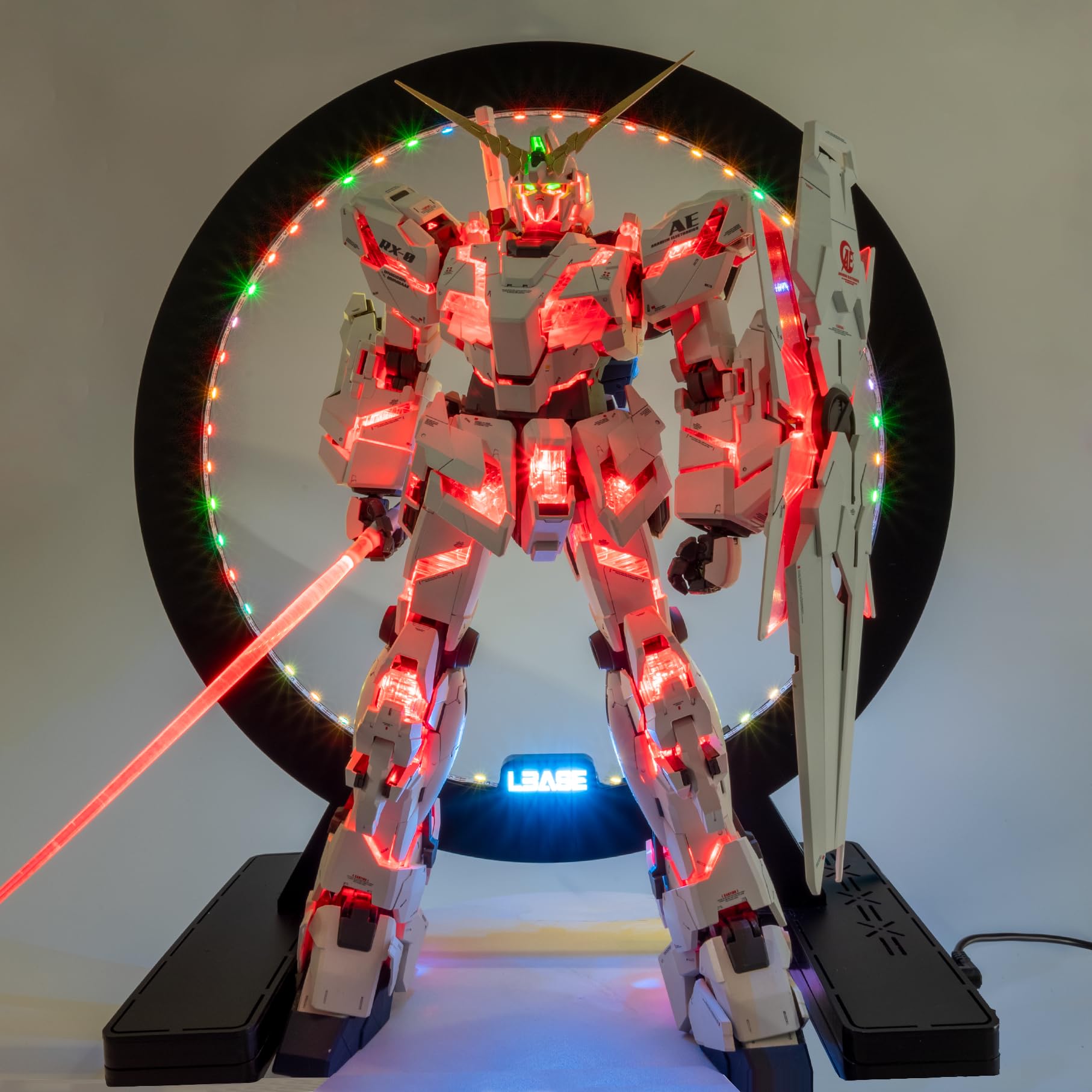 Ultra-High Power Magnetic LED Display Base with Extremely Large Magnetic Field Coverage, Compatible with PG-Scale Gundam Unicorn RX-0 1/60 Model Kits, Perfect for Gunpla Light-Up Modification