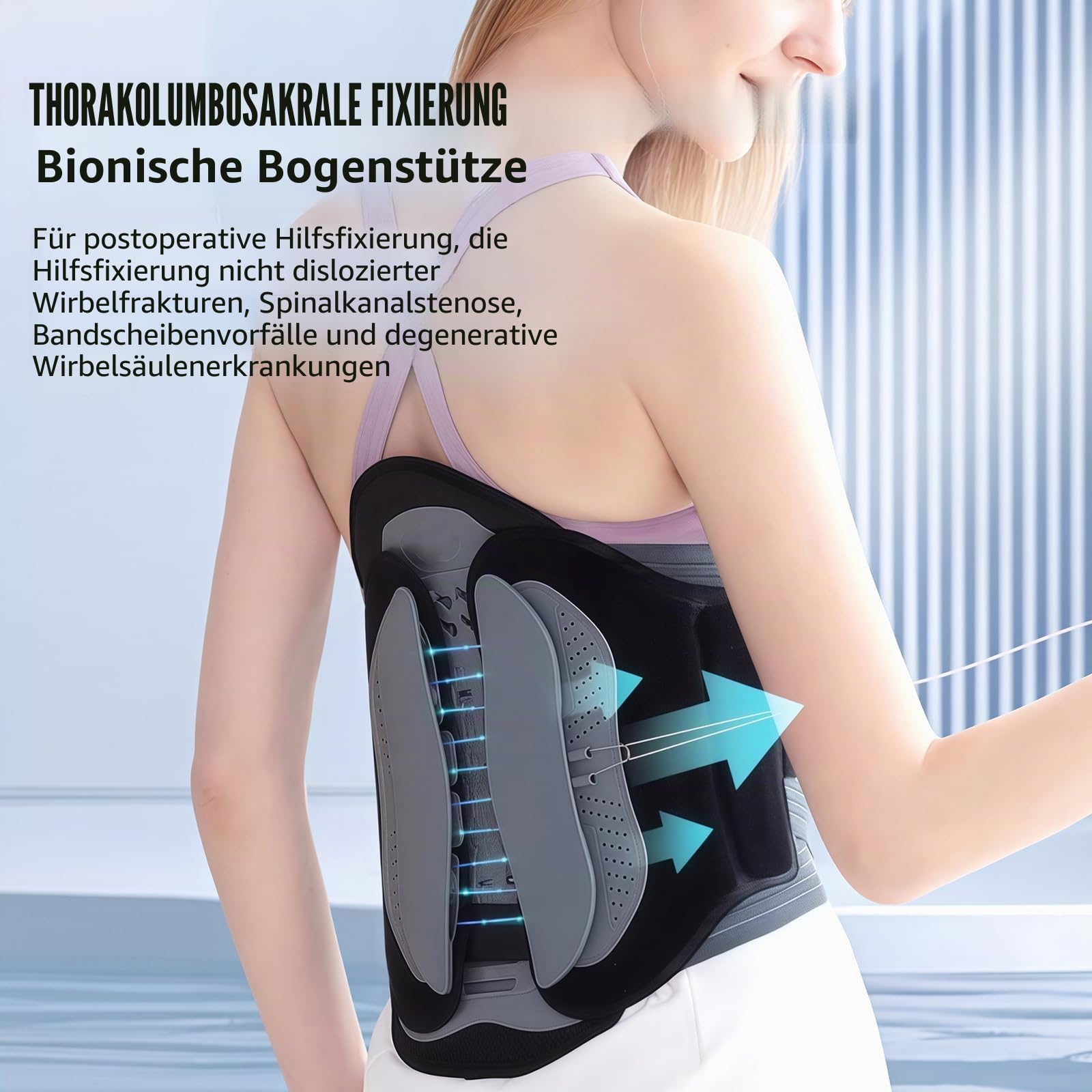 Rückenstützgürtel, verstellbare Lendenwirbelstütze für den unteren Rücken mit abnehmbarem Lendenkissen zur Entlastung der Lendenwirbelsäule (L/XL)
