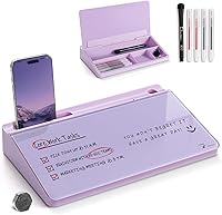 Vista 38 de TOWON Desktop Glass Whiteboard with Basic Calculator, 12 Digit LCD Display, Desk Organizers with Accessories for Office, Home, School Supplies