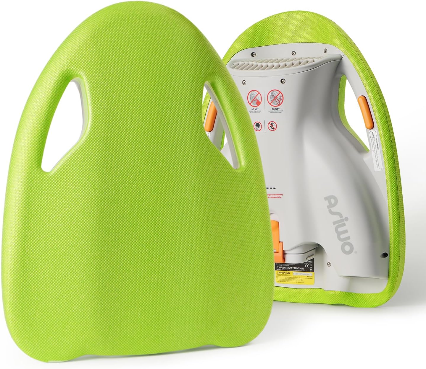 asiwo swimming kickboard electirc, swim training kickboard 3 speed water sports swimming pool board for adults kids grass green