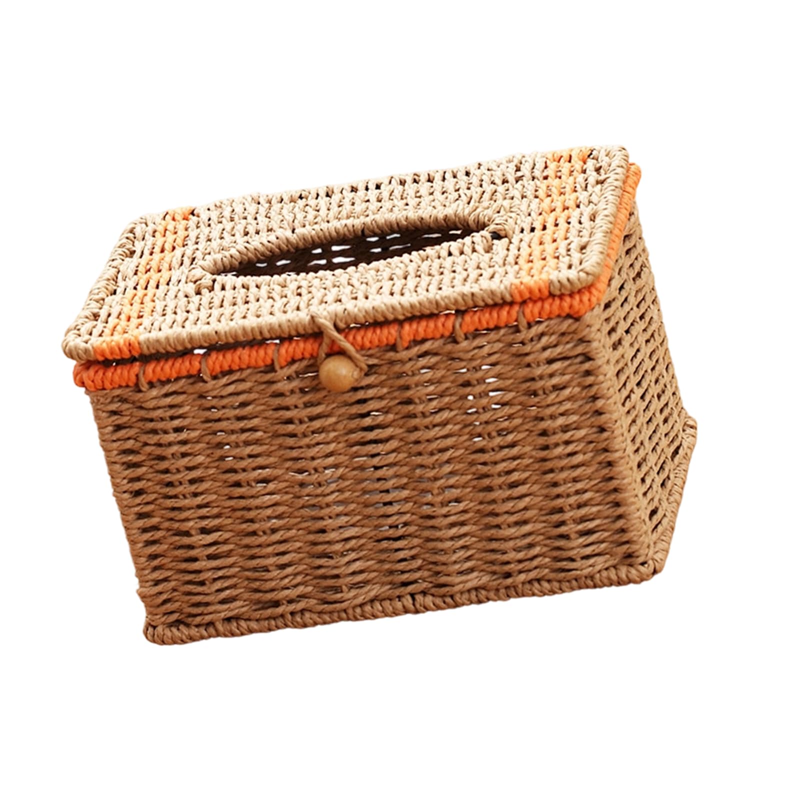 Btgghytr Artisanal Handwoven Paper Fiber Basket Perfect for Storing Tissues and Small Items Stylish Home Decoration Sustainable Household Storage