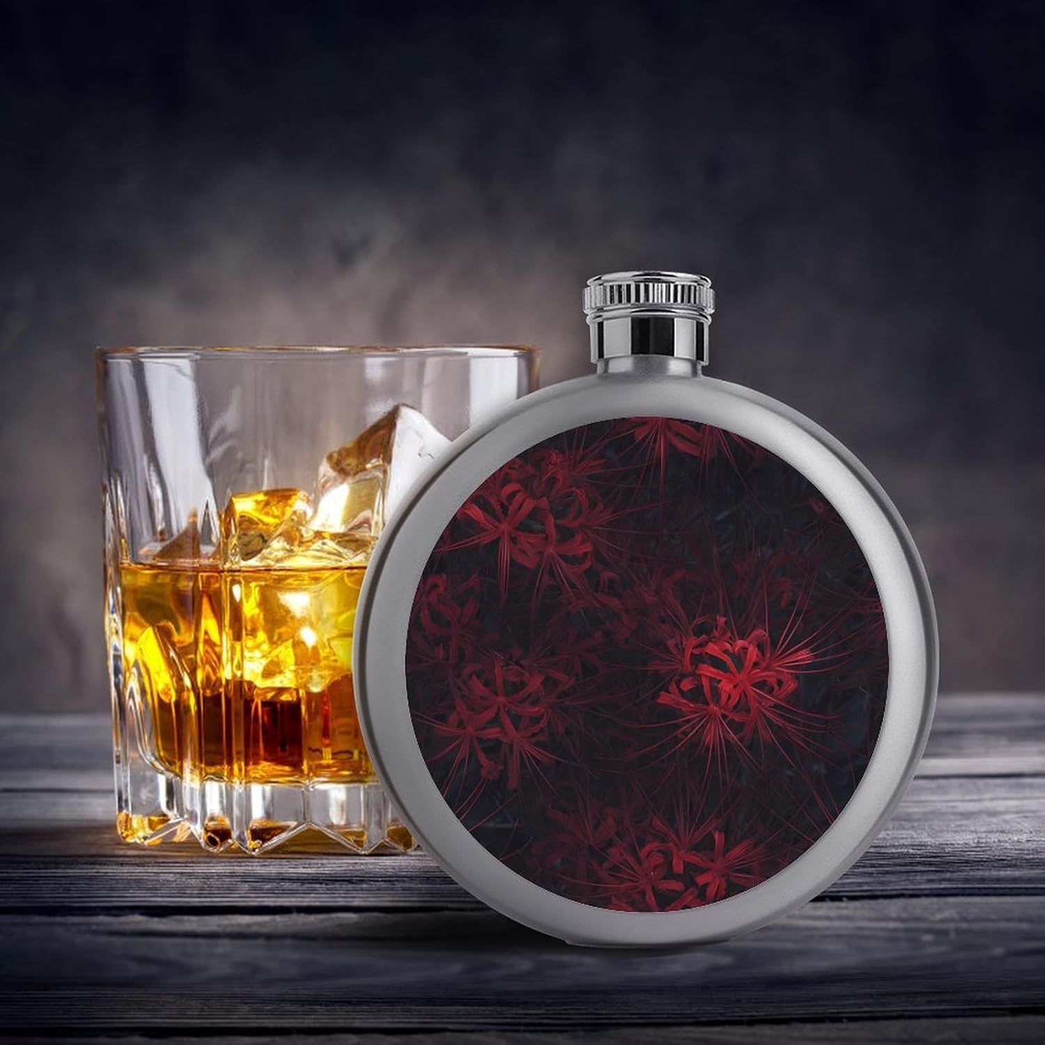 Spider Lilies Round Flasks for Liquor Leak Proof 5oz image 4